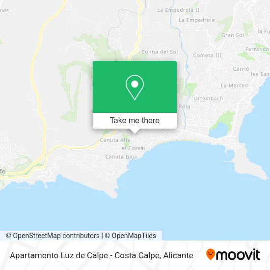 Apartamento Luz de Calpe - Costa Calpe map