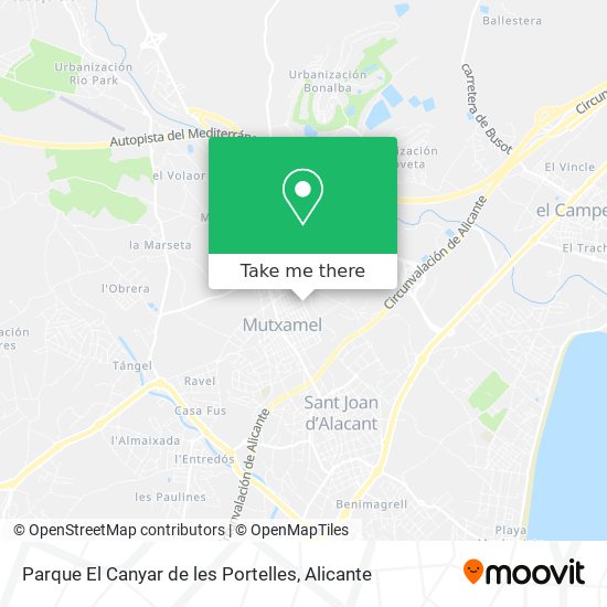 Parque El Canyar de les Portelles map