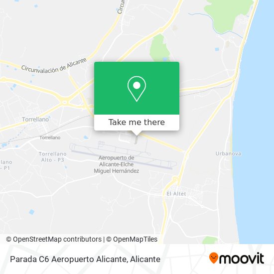 mapa Parada C6 Aeropuerto Alicante