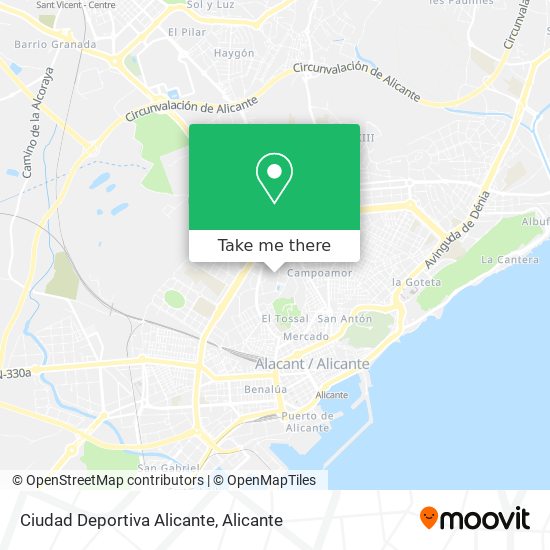 Ciudad Deportiva Alicante map