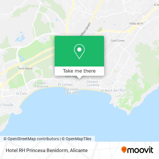 Hotel RH Princesa Benidorm map