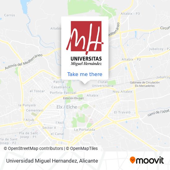 Universidad Miguel Hernandez map
