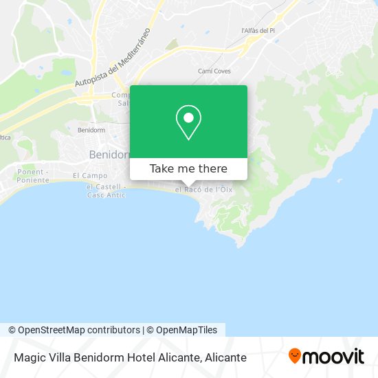 Magic Villa Benidorm Hotel Alicante map