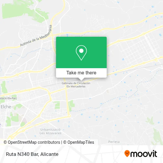 Ruta N340 Bar map