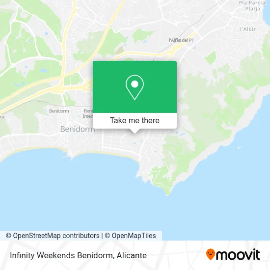 Infinity Weekends Benidorm map