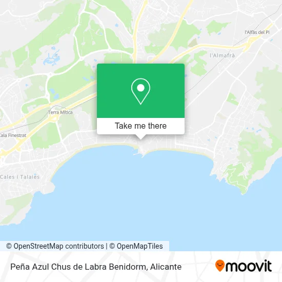 Peña Azul Chus de Labra Benidorm map