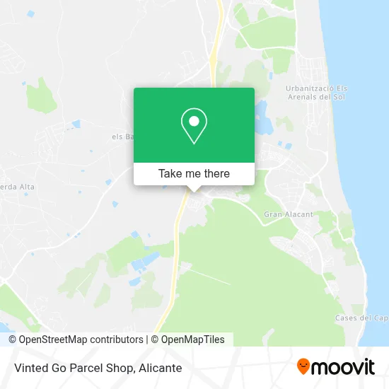 Vinted Go Parcel Shop map