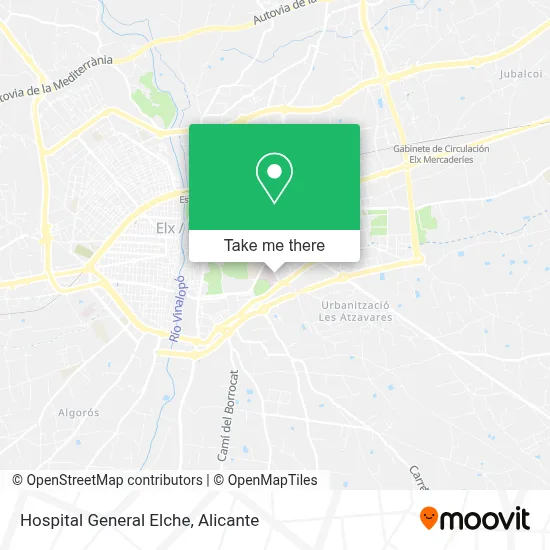 Hospital General Elche map