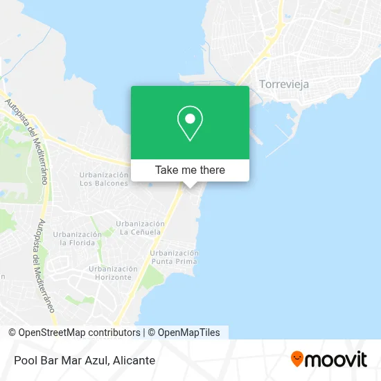Pool Bar Mar Azul map