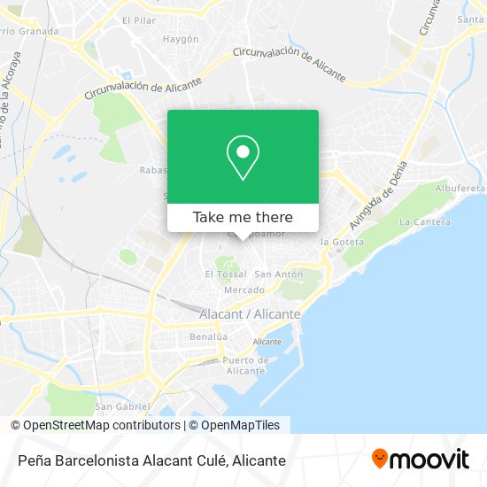 mapa Peña Barcelonista Alacant Culé