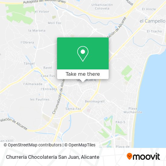 mapa Churrería Chocolatería San Juan