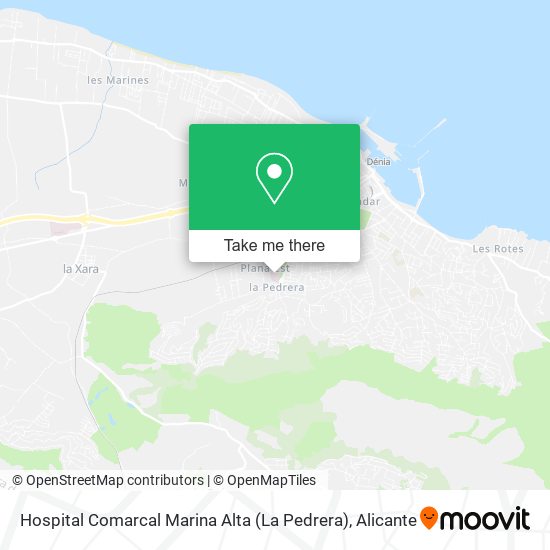 Hospital Comarcal Marina Alta (La Pedrera) map