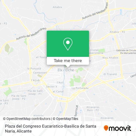 mapa Plaza del Congreso Eucaristico-Basilica de Santa Naria