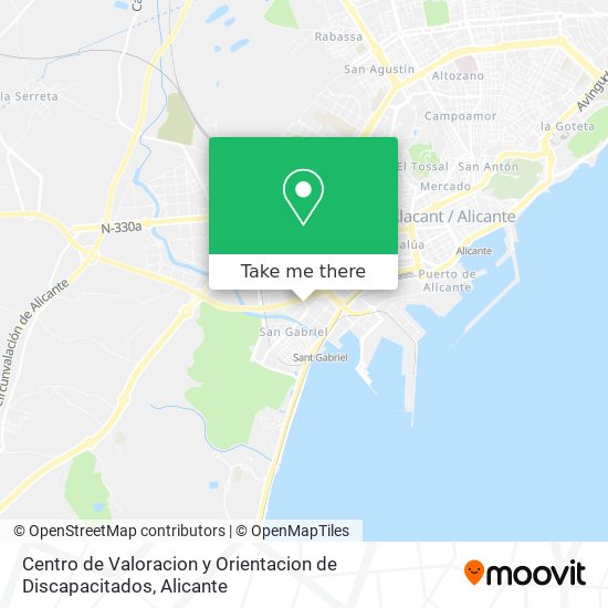 Centro de Valoracion y Orientacion de Discapacitados map