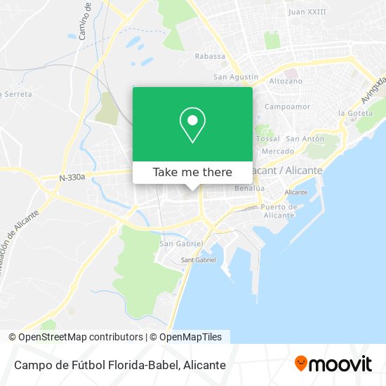 mapa Campo de Fútbol Florida-Babel