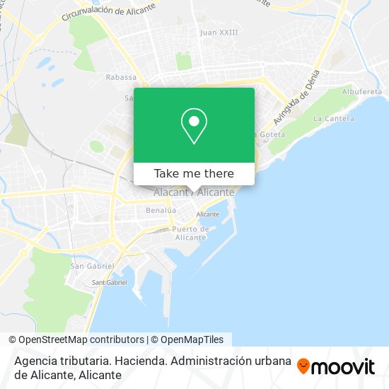 mapa Agencia tributaria. Hacienda. Administración urbana de Alicante