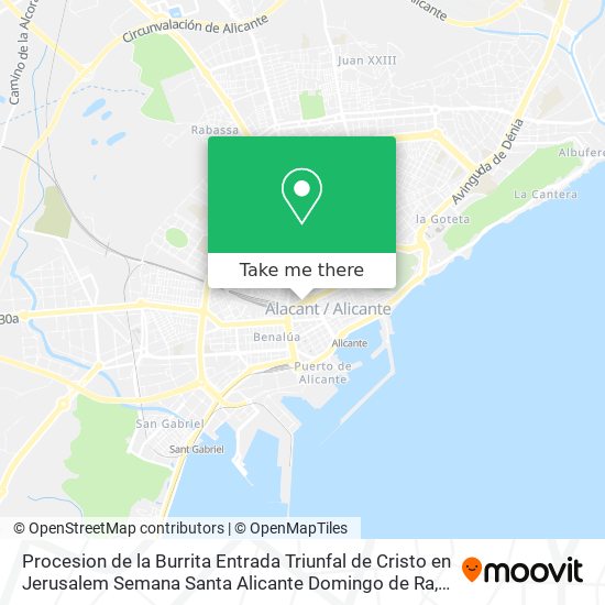 mapa Procesion de la Burrita Entrada Triunfal de Cristo en Jerusalem Semana Santa Alicante Domingo de Ra