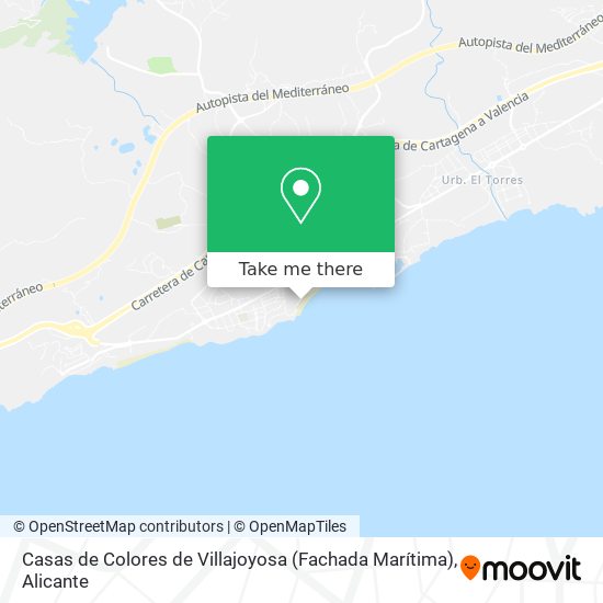 mapa Casas de Colores de Villajoyosa (Fachada Marítima)