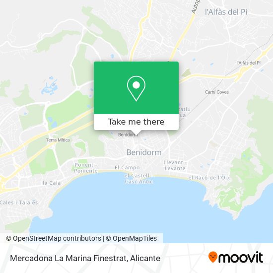 Mercadona La Marina Finestrat map