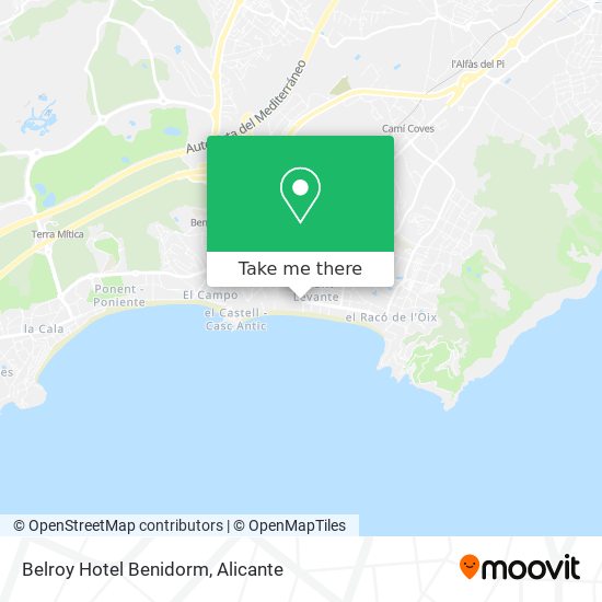 mapa Belroy Hotel Benidorm