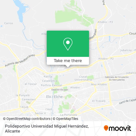 Polideportivo Universidad Miguel Hernández map