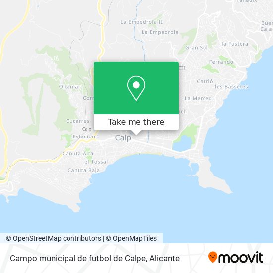 Campo municipal de futbol de Calpe map