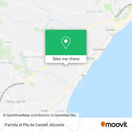 Partida el Pla de Castell map