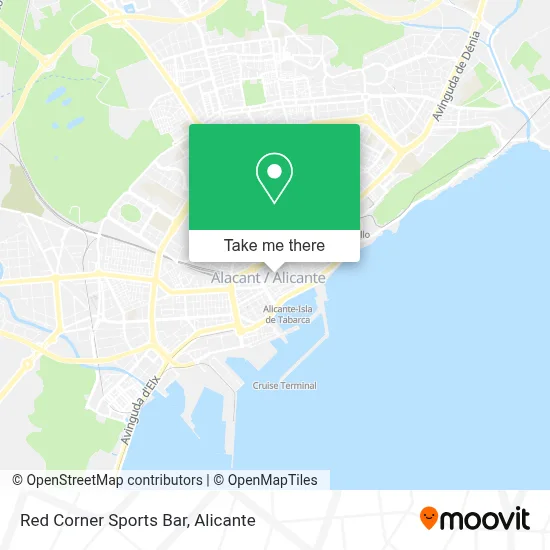 Red Corner Sports Bar map