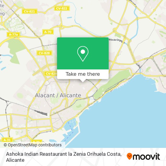 Ashoka Indian Reastaurant la Zenia Orihuela Costa map