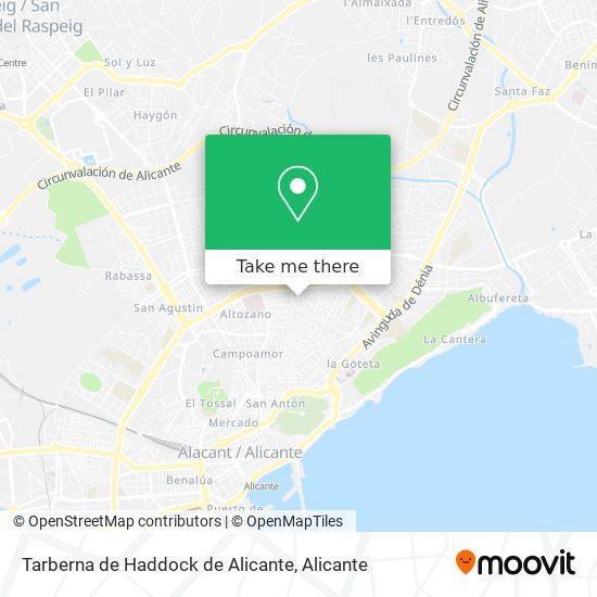 mapa Tarberna de Haddock de Alicante