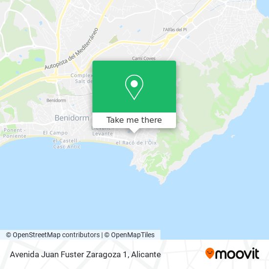 Avenida Juan Fuster Zaragoza 1 map