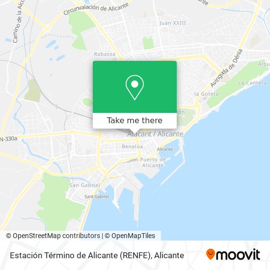 mapa Estación Término de Alicante (RENFE)