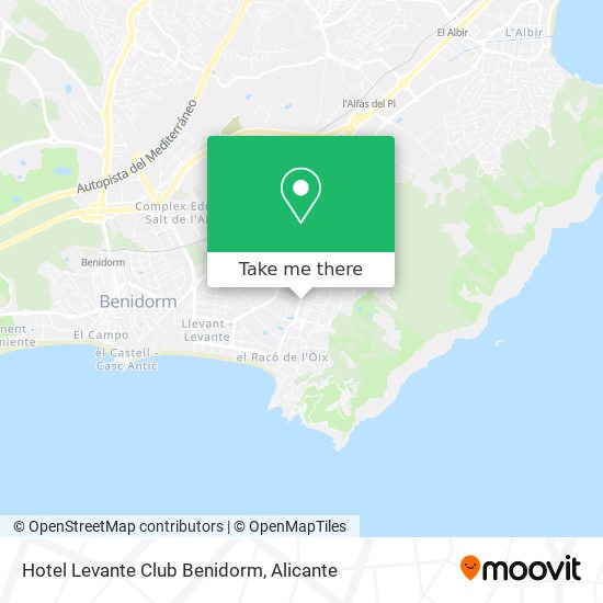 Hotel Levante Club Benidorm map