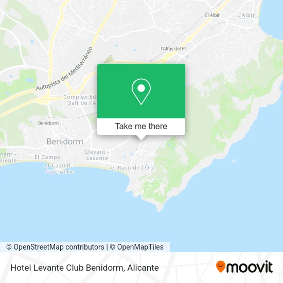 Hotel Levante Club Benidorm map