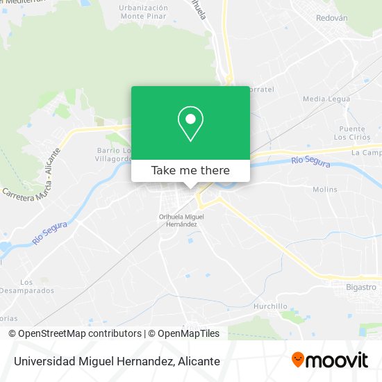 Universidad  Miguel Hernandez map