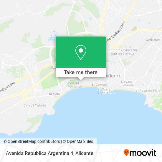 How to get to Avenida Republica Argentina 4 in Benidorm by Bus or Light  Rail?