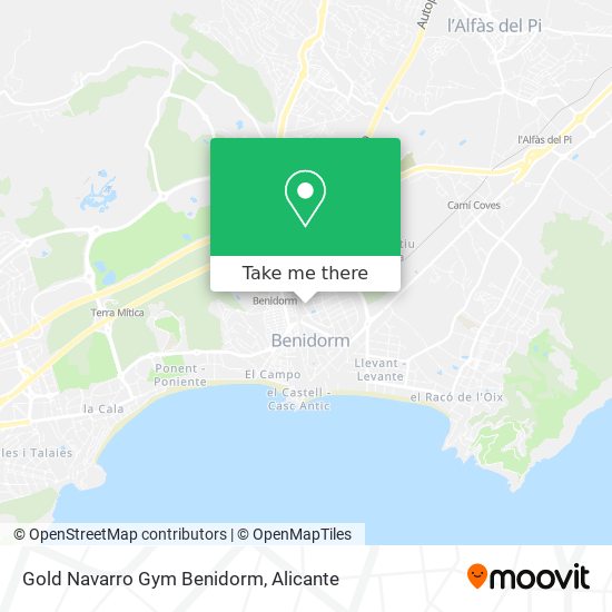 Gold Navarro Gym Benidorm map