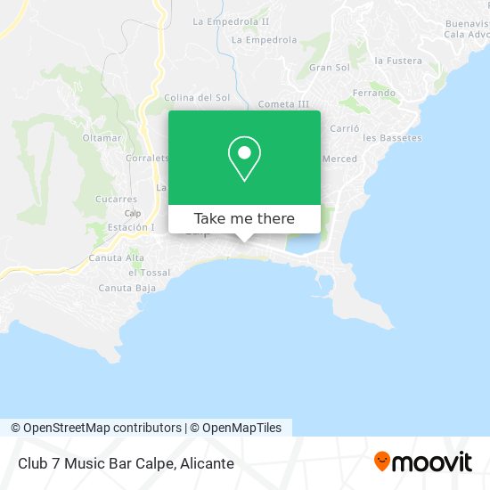 Club 7 Music Bar Calpe map