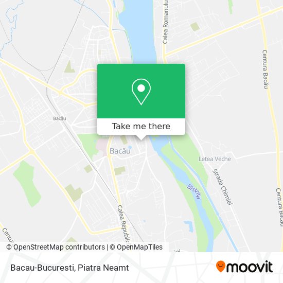 Bacau-Bucuresti map