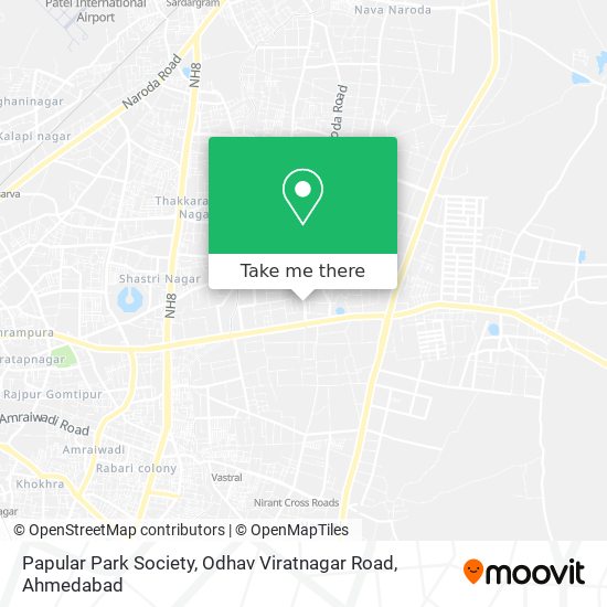 Papular Park Society, Odhav Viratnagar Road map