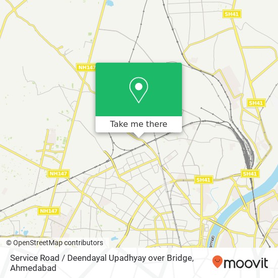 Service Road / Deendayal Upadhyay over Bridge map