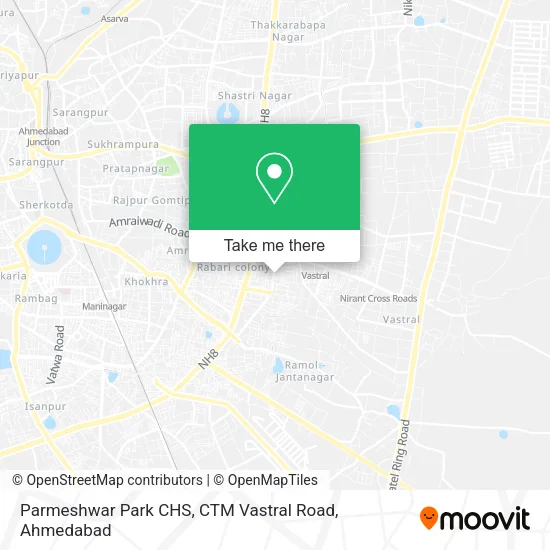 Parmeshwar Park CHS, CTM Vastral Road map