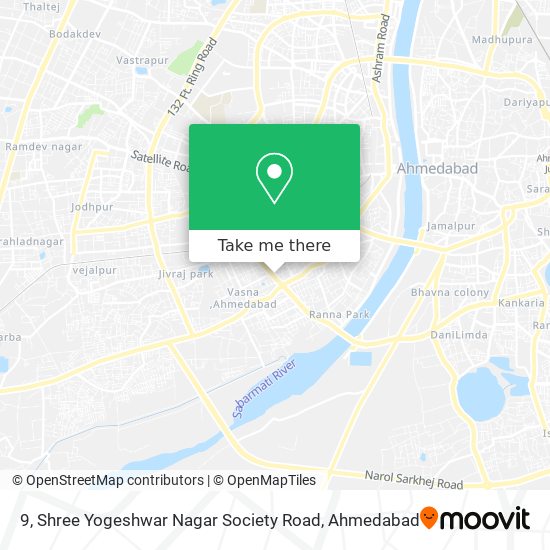 9, Shree Yogeshwar Nagar Society Road map