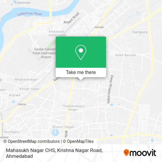 Mahasukh Nagar CHS, Krishna Nagar Road map