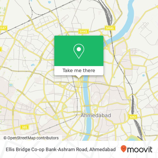 Ellis Bridge Co-op Bank-Ashram Road map