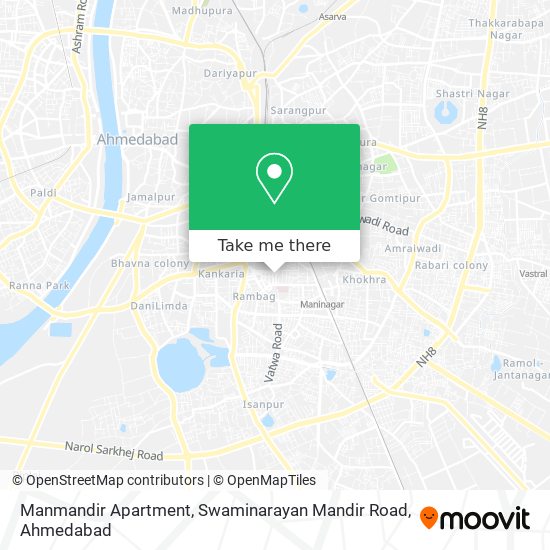 Manmandir Apartment, Swaminarayan Mandir Road map