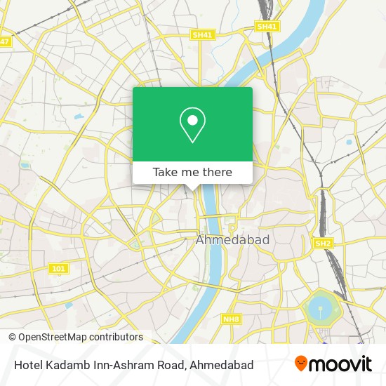 Hotel Kadamb Inn-Ashram Road map