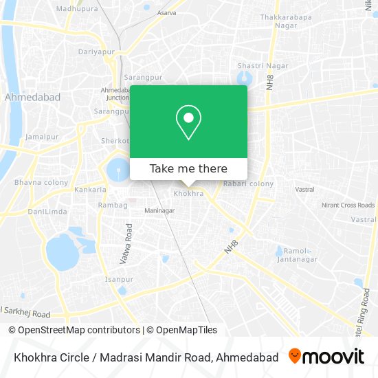 Khokhra Circle / Madrasi Mandir Road map