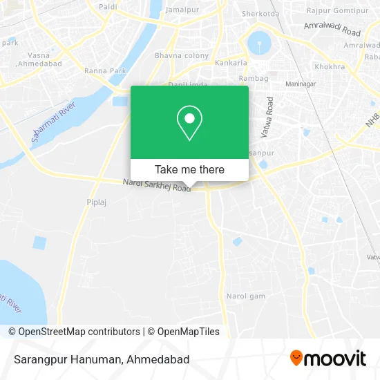 Sarangpur Hanuman map