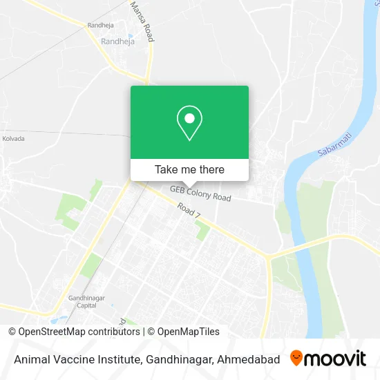 Animal Vaccine Institute, Gandhinagar map